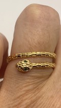 Vintage Snake Gold Filled adjustable Ring - £35.60 GBP