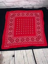 Vintage RED BANDANA Fast Color 100% Cotton Western Scarf Hankerchief bandana  - £9.53 GBP