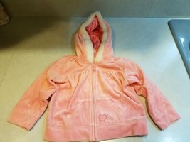 Oshkosh Pink Hooded Sweatshirt Jacket Girls 24 Month Super Soft - $10.99