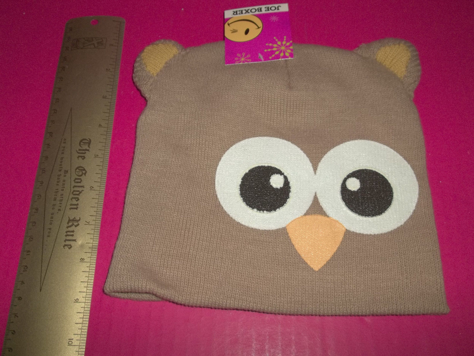 Joe Boxer Baby Clothes Hat Toddler Girl Accessory Cap Owl Cold Weather Gear New - $5.69