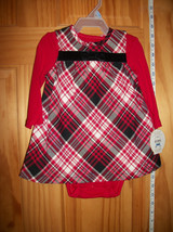 Carter Baby Clothes 3M-6M Newborn Girl Creeper Outfit Bow Red Plaid Jumper New - £12.89 GBP