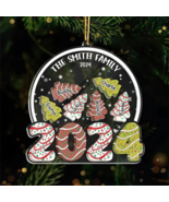 Family Christmas Tree Cake 2024 Personalized Shaker Ornament, Christmas ... - $10.99