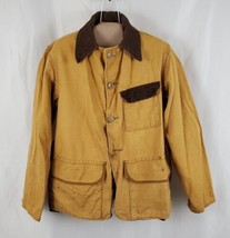 Vintage JC Penney Hunting Apparel Jacket Adult Small Canvas Corduroy Collar USA - £45.36 GBP