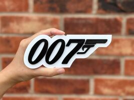 James Bond 007 Gun Logo Sign Wall Art Decor Movie Prop Collectible Plaqu... - $11.75