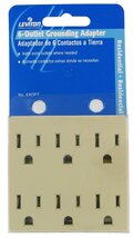 Leviton Six Outlet/Receptacle Plug-In Adapter, Grounding, 6ADPT-I, Ivory - $26.99 CAD