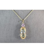 Womens Estate Sterling Silver Gold Tone Modernist Pendant Necklace 7.5g ... - €81,93 EUR