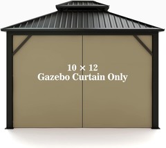 Hugline 10&#39; X 12&#39; Gazebo Side Wall Outdoor Privacy Panel With Zipper, Gazebo - $43.24