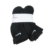 Nike Everyday Cushioned Ankle Socks Black 6 Pack Men&#39;s Size 8-12 NEW SX7669-010 - £21.08 GBP