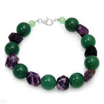 Genuine Amethyst and Aventurine Made of 925 Silver - £25.21 GBP