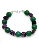Genuine Amethyst and Aventurine Made of 925 Silver - €27,84 EUR