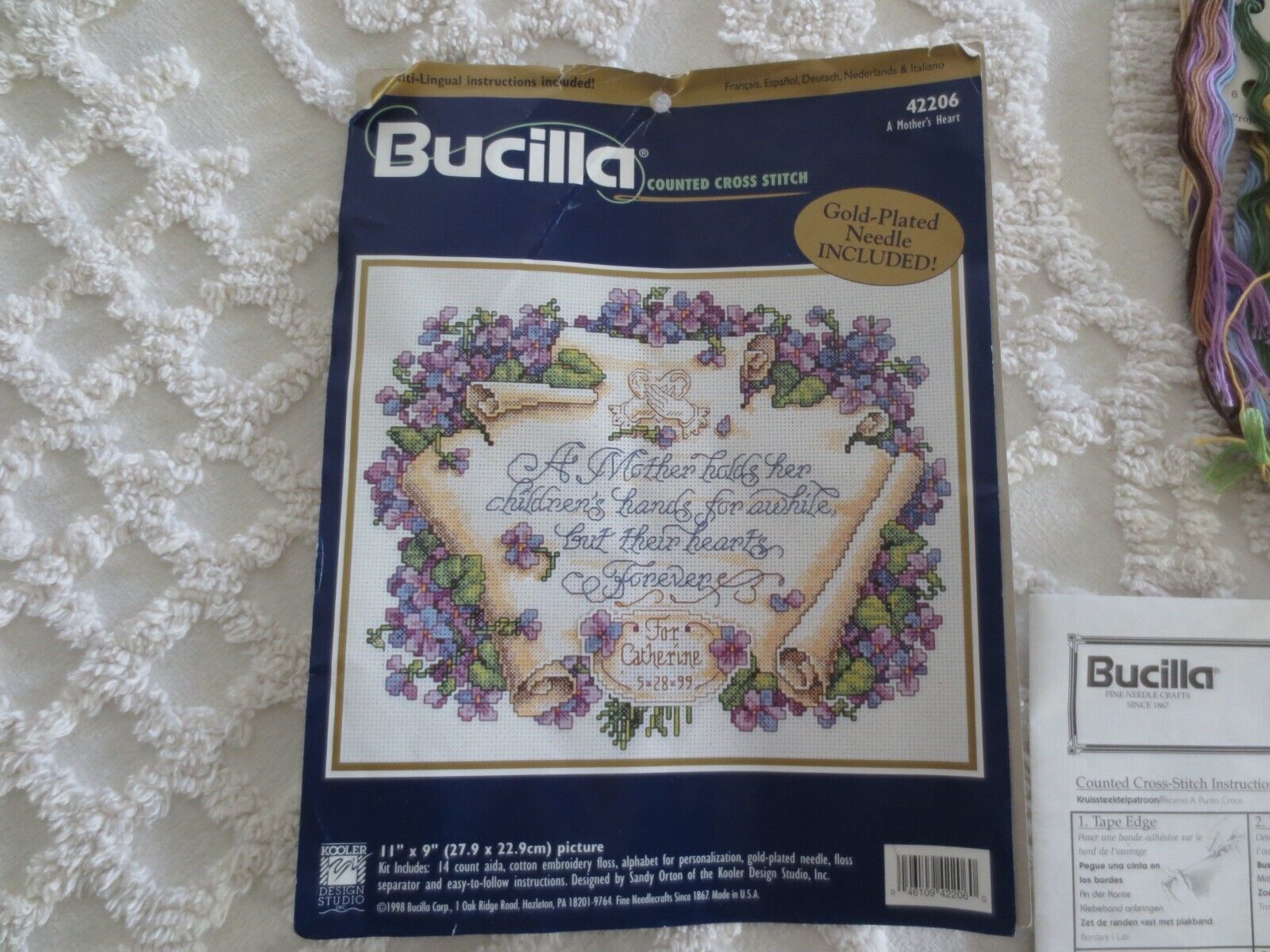 COMPLETE Bucilla A MOTHER'S HEART Counted Cross Stitch Kit #42206 - 11" x 9" - $12.00