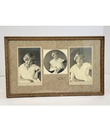 Vintage Frame 3 Matted Photos Young Girl Saunders Art Studio Wakefield MA - £10.99 GBP