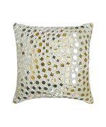 White Silk Mirror Embroidery 16&quot;x16&quot; Throw Pillow Cover Darpan White - £67.11 GBP+