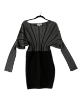 THE CUE CHER QU Womens Dress Striped Long Sleeve Knit Gray/Black Size M - £14.52 GBP