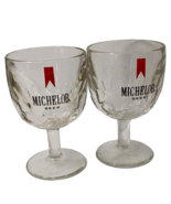 Michelob Beer Glass Thumb Print Dimple Goblet Stemmed Mug Vintage Lot Of... - £15.38 GBP
