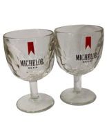 Michelob Beer Glass Thumb Print Dimple Goblet Stemmed Mug Vintage Lot Of... - £14.77 GBP