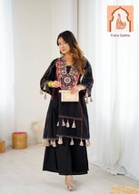 Navratri Special Premium Designer Co-ord Set - Pure Khadi Cotton with Em... - $70.00