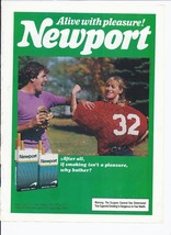 1984 Newport cigarettes Print Ad man woman football jersey 8.5&quot; x 11&quot; - £15.25 GBP