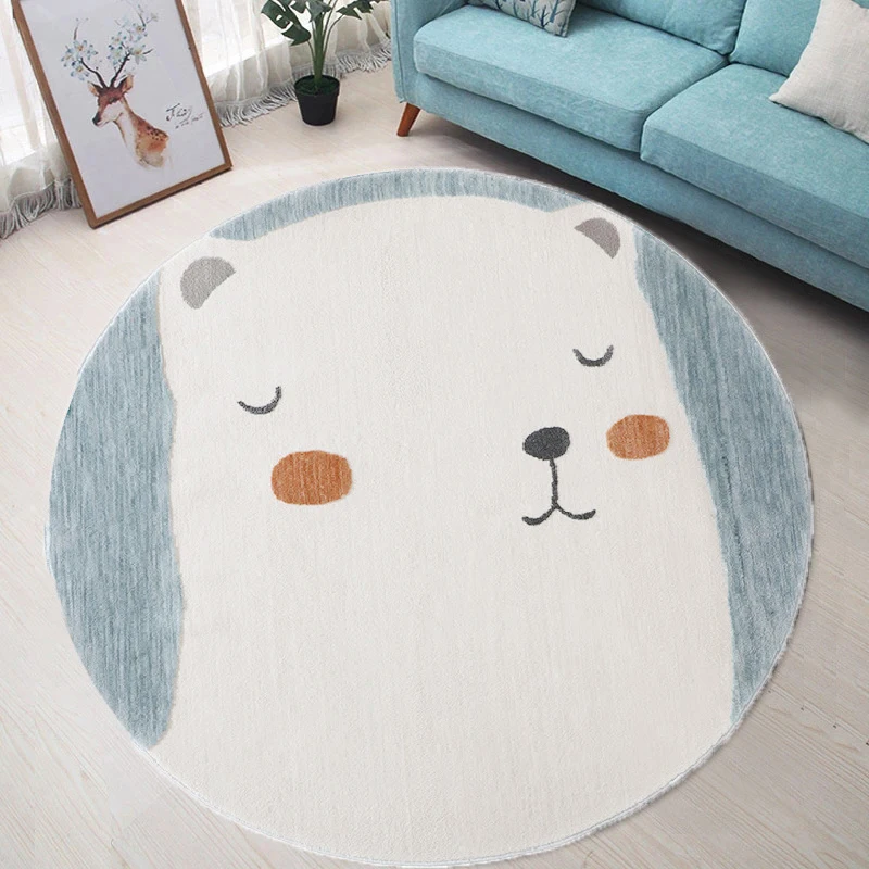 Cartoon cute animal print round rug baby crawling mat girl children room - £11.57 GBP+
