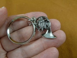 M208-F FRENCH HORN KEY CHAIN ring keys silver-nickel JEWELRY horns Holto... - $19.94