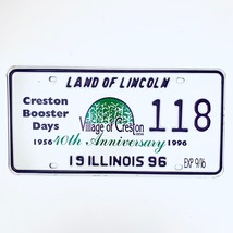 1996 United States Illinois Creston Booster Days Booster License Plate 118 - $14.92 CAD