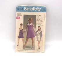 Vintage Sewing PATTERN Simplicity 8614, How to Sew 1969 Young Junior Teens - £14.47 GBP