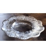 Lalique Elegant Crystal France Honfleur Dish Frosted Geranium Leaves 5 3/4&quot; - $49.01