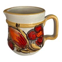 Vintage Italian Hand Painted Creamer Pitcher Floral Mid Century Italy Po... - $17.10