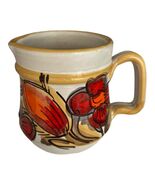 Vintage Italian Hand Painted Creamer Pitcher Floral Mid Century Italy Po... - $17.10