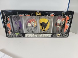 NEW DISNEY HOCUS POCUS Glassware Set Of 4 Halloween 16oz Squad Sealed - €17,49 EUR