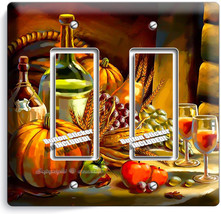 Harvest Wine Grapes Double Gfci Light Switch Wall Plate Cover Home Kitchen Decor - £11.21 GBP