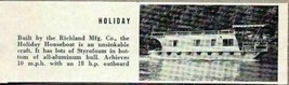 1960 Magazine Photo Holiday Unsinkable House Boats Richland Mfg Co. - $8.33