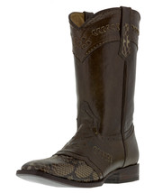 Mens Cowboy Boots Rodeo Dress Brown Snake Print Botas Hombre Size 11.5, ... - $139.99