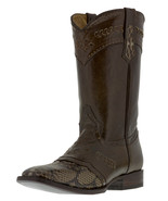 Mens Cowboy Boots Rodeo Dress Brown Snake Print Botas Hombre Size 11.5, ... - $153.16 CAD