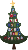 Pottery Barn Large Advent Calendar Hanging Countdown Kids Christmas Tree 60&quot;x36” - £27.58 GBP