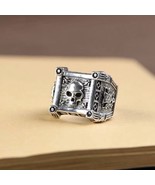 925 Silver Plated Skull Ring for Men Women,Punk Ring,Hip Hop Ring - €10,41 EUR