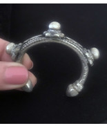 Yemenite silver cuff bracelet, silver cuff bracelet, vintage tribal brac... - £95.69 GBP