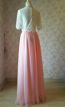 Dusy Pink Full Maxi Tulle Skirt Custom Plus Size Wedding Bridesmaid Tulle Skirt image 13