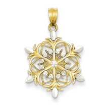 14K Two Tone Gold Snowflake Pendant - $190.99