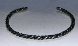 Fancy Twisted Rope Design Adjustable Cuff Bracelet #2 Sterling Silver .925 - £63.60 GBP