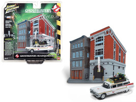 1959 Cadillac Ecto-1A Ambulance with Firehouse Exterior Diorama from &quot;Gh... - £50.81 GBP
