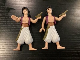 2 Disney Aladdin Figure Toy 4&quot; Holding Lantern 1992 - £7.78 GBP