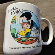Morning Hug from Mom Mother&#39;s Day Coffee Mug Family Circus 1989 Cartoon Tea Cup - £12.60 GBP