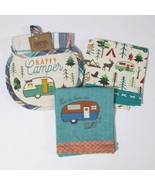 Design Imports Travel Trailer Kitchen Lot Tea Towels Happy Camper Pothol... - £21.88 GBP