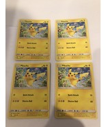 Set Of 4 Pokemon Cards Pikachu Hidden Fates Common Cards 19/68 - £2.97 GBP
