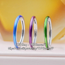 ME Collection Sterling Silver Electric Blue / Laset Green / Shocking Purple Ring - £11.66 GBP