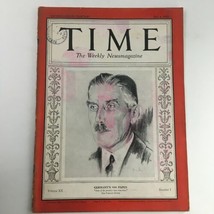 Time Magazine July 4 1932 Vol 20 #1 Chancellor of Germany Franz von Papen - £34.14 GBP