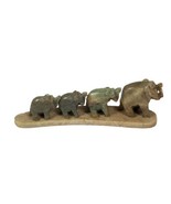 Vintage Carved Soapstone Elephant Sculpture Parade Trunk Up Good Luck India - £10.90 GBP