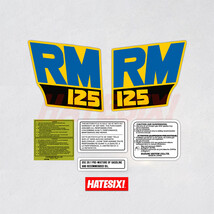 Sticker Decal Suzuki RM125 RM 125 1988 Side Cover Fuel Gas Tank (Free sh... - $45.00