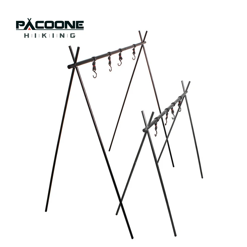 PACOONE Outdoor Aluminum Alloy Hanging Rack for Cookware  Camping Hiking Folding - £29.11 GBP